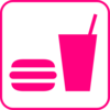 Pink Snack And Drink Sign Clip Art