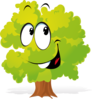 Happy Cartoon Tree Clip Art