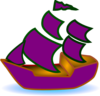 Purple Boat Clip Art