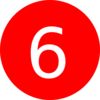 Number 6 Red Background Clip Art