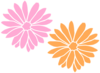 Light Orange And Pink Flowers Clip Art