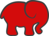 Red Gray Elephant Clip Art