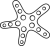 Black & White Starfish Clip Art