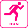 Pink Running Icon Clip Art