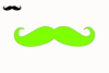 Lime Green Mustache Clip Art