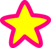 Pink Yellow Star Clip Art