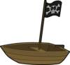 Pirate Flag Boat  Clip Art