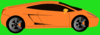 Orange Car (green Background) Clip Art