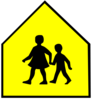 Totetude School Crossing Sign Yellow Clip Art