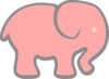 Pink & Grey Elephant Clip Art
