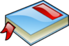 Blue Book With Red Bookmark Clip Art