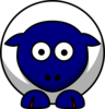 Sheep Looking Straight White With Blue Face And Red Nails Clip Art
