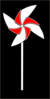 Red And White Pinwheel On Black Background Clip Art