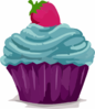 Illustration Of A Cupcake With A Strawberry On Top Clip Art