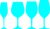 Teal Wine Glasses Clip Art