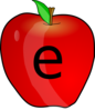 Letter E Red Apple  Clip Art