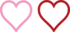 Two Hearts Lined Clip Art