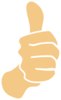 Thumbs Up, Modified Original With White Borders Clip Art