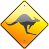 Kangaroo Sign Grey Clip Art
