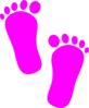 Hot Pink Foot Prints Clip Art