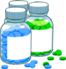 Blue And Green Pill Bottles Clip Art