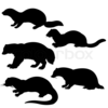 Vector Silhouettes Animal On White Background Image