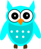 Turquoise Chic Owl Clip Art