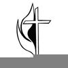 Methodist Cross And Flame Clipart Image