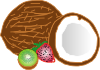Coconuts Kiwi Strawberry Clip Art