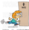 Boy Running Bathroom Clipart Image