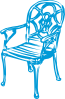 Slim Blue Chair Clip Art
