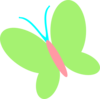 Green Pink Butterfly Clip Art