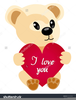 Teddy Bear Holding Heart Clipart Image