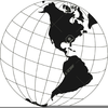 World Globe Clipart Black And White Image
