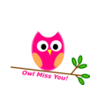 Owl Miss You Pink Clip Art