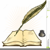 Book And Quill Clipart Image