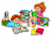 Clipart Of Books With Children Reading Image