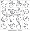 Stock Vector White Cartoon Hands Collection Set Of Variety Vector Gestures Icons Image