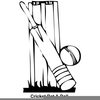 Cricket Bat Ball Clipart Image