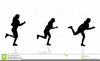 Silhouette Woman Running Clipart Image