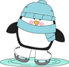 Ice Skating Snowman Clipart Image