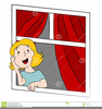 Child Looking Out Window Clipart Image