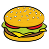 Burger And Drink Clipart Image