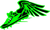 Winged Foot, Green And Black Clip Art