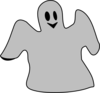 Smiling Gray Ghost Clip Art