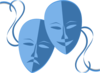 Blue Theatre Masks Clip Art