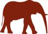 Brown Elephant Silouette Clip Art
