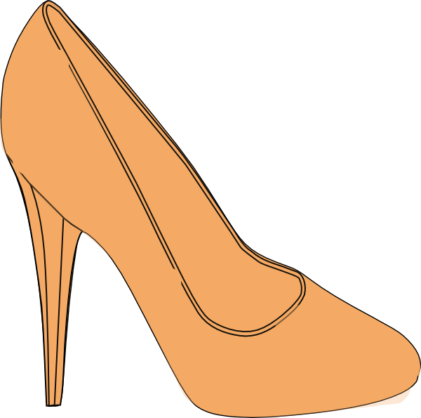 Orange High Heeled Shoe Clip Art at Clker.com - vector clip art online,  royalty free & public domain
