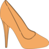 Orange High Heeled Shoe Clip Art