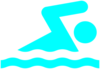 Blue Swim Icon Clip Art